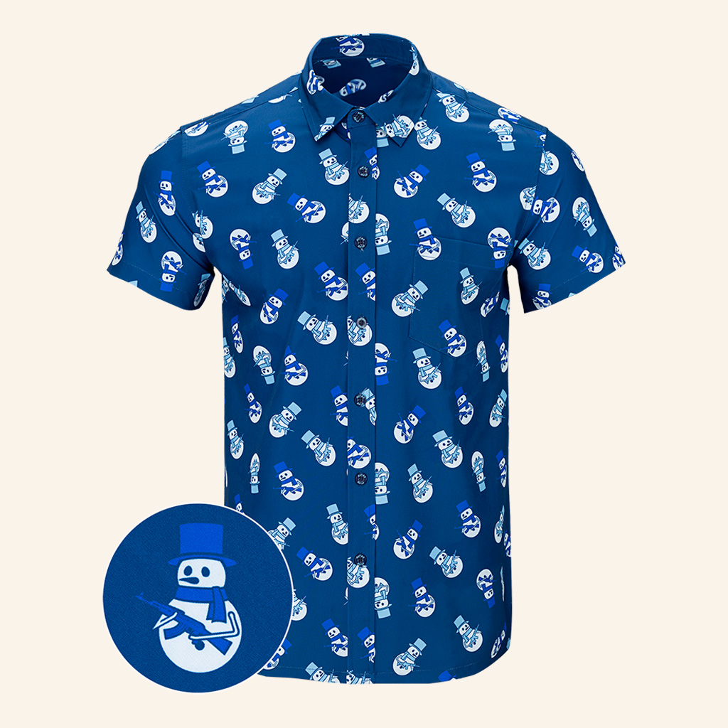 Snowman Button Down Shirt Concealed Carry Hawaiian Shirt Gift Ideas For Brother