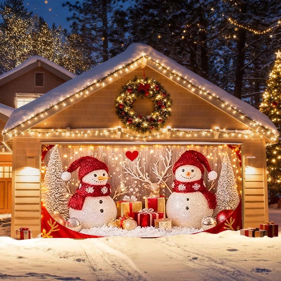 Snowman Christmas Garage Door Cover Lovely Outdoor Home Decorations Christmas Snow Gifts