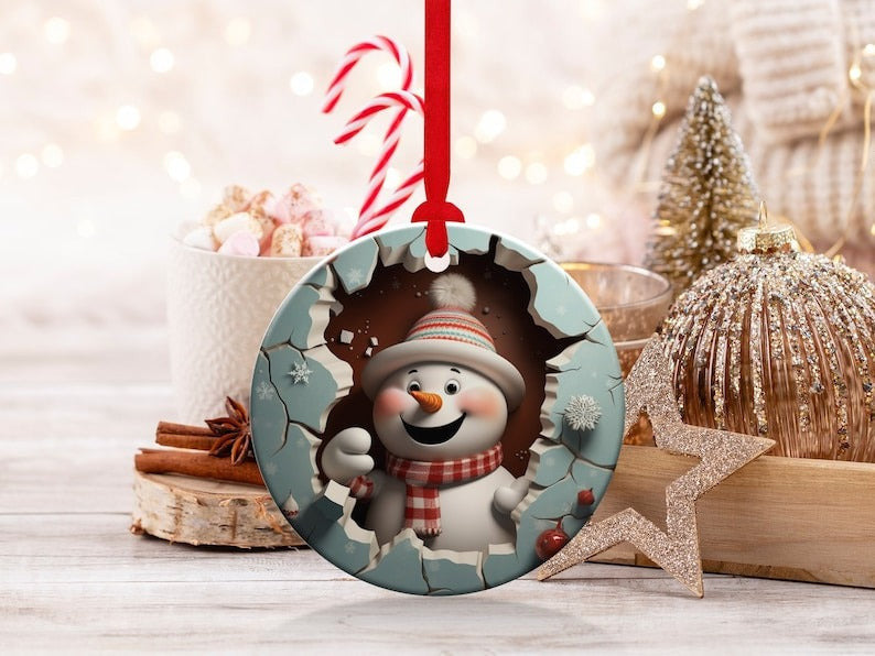 Snowman Christmas Ornament Funny Xmas Ornaments Christmas Tree Decorations Ideas