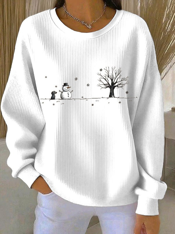 Snowman Christmas Sweatshirt Xmas Holiday Clothing Winter Outfit For Girlfriend