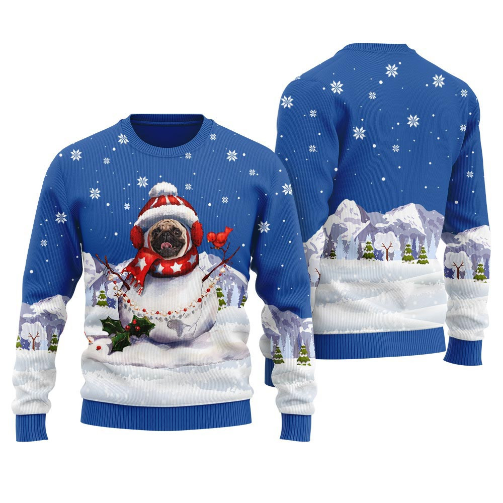 Snowman Custom Pet With Picture Womens Christmas Sweater Ugly Sweaters For Christmas