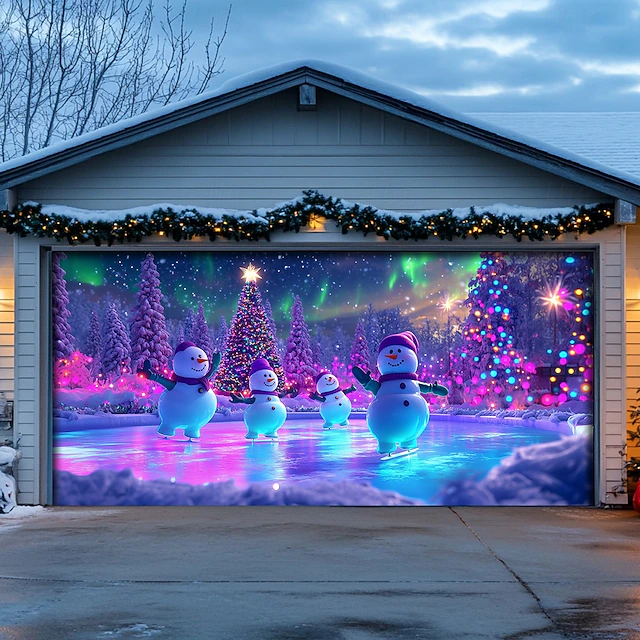 Snowman Dancing Xmas Garage Door Covers Merry Christmas Garage Door Cover Gifts For Son In Law Christmas