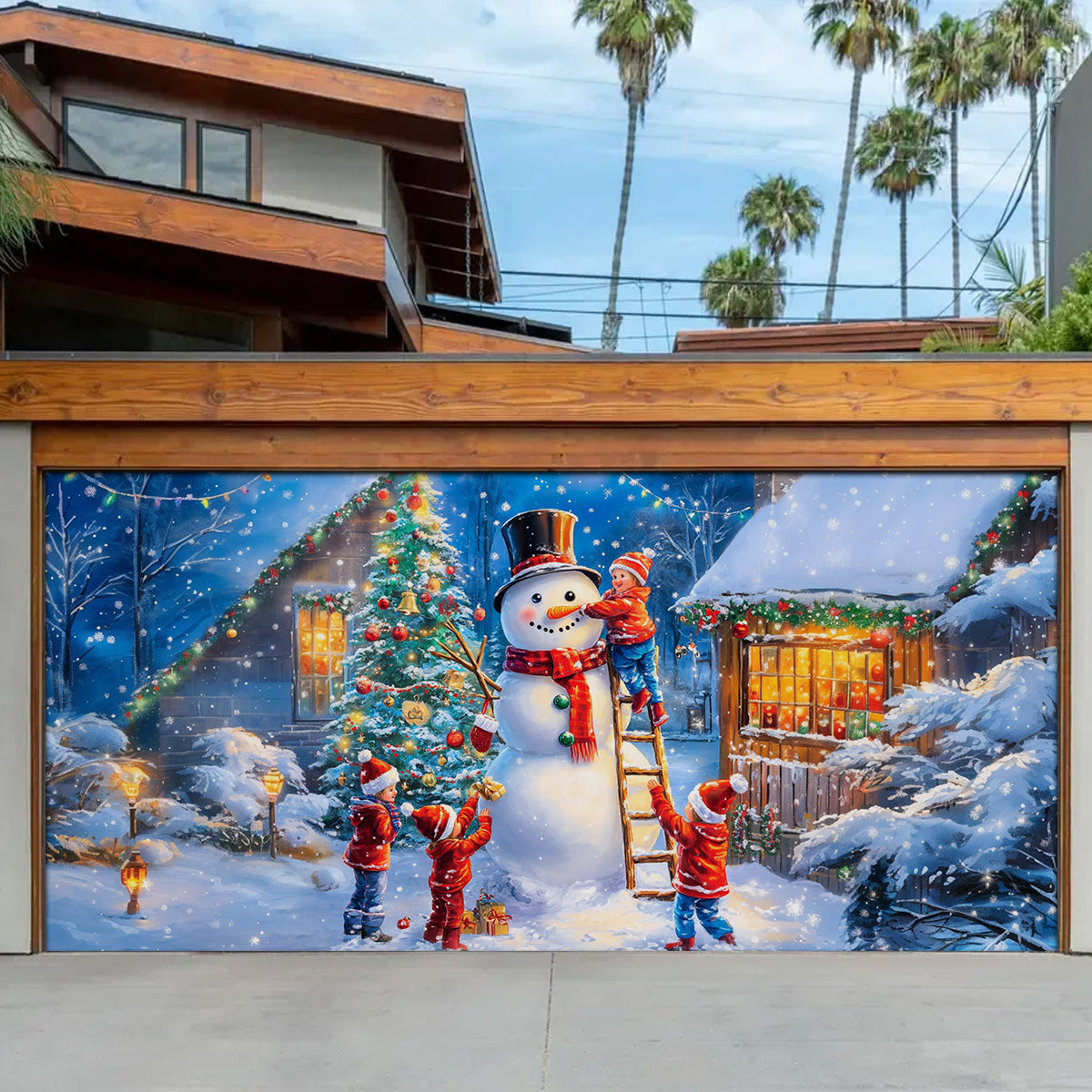 Snowman Decoration Christmas Garage Door Banner Holiday Home Decor Snowman Lover Xmas Gifts