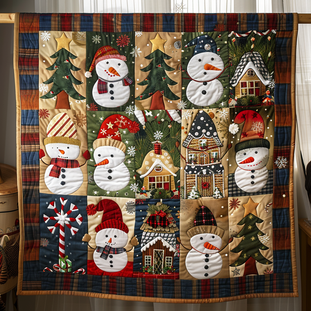 Snowman Delight Quilted Blanket Secret Santa Gift Ideas