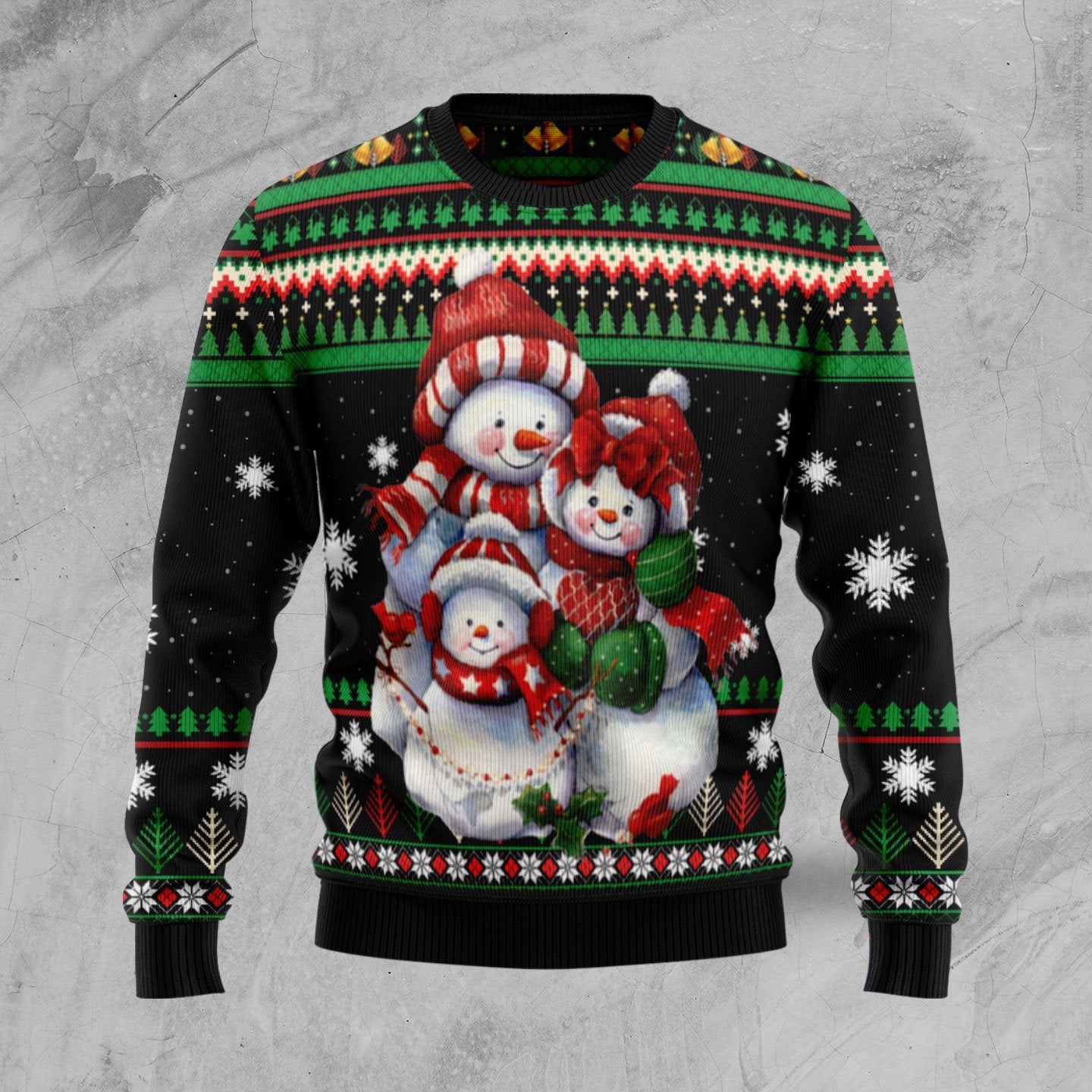 Snowman Family Ugly Christmas Jumper Lovely Winter Holiday Sweater Xmas Gifts For Mom