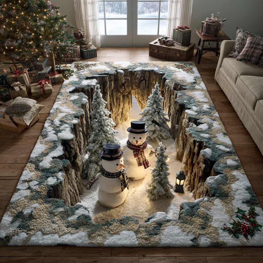 Snowman Frozen Hollow Area Rug Dining Table Accessories Xmas Gifts For Grandma
