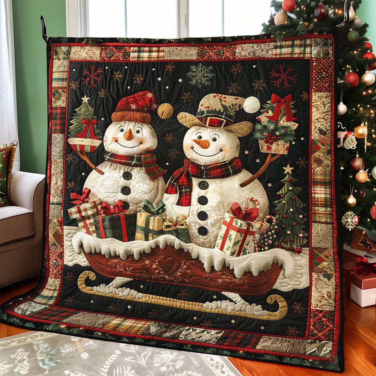 Snowman Gifts Quilt Blanket Throw Blankets For Couch Mother's Day Gift Ideas For Wife
