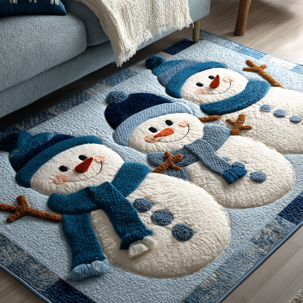 Snowman Glow Area Rug Home Decor Items Christmas Presents For Mum