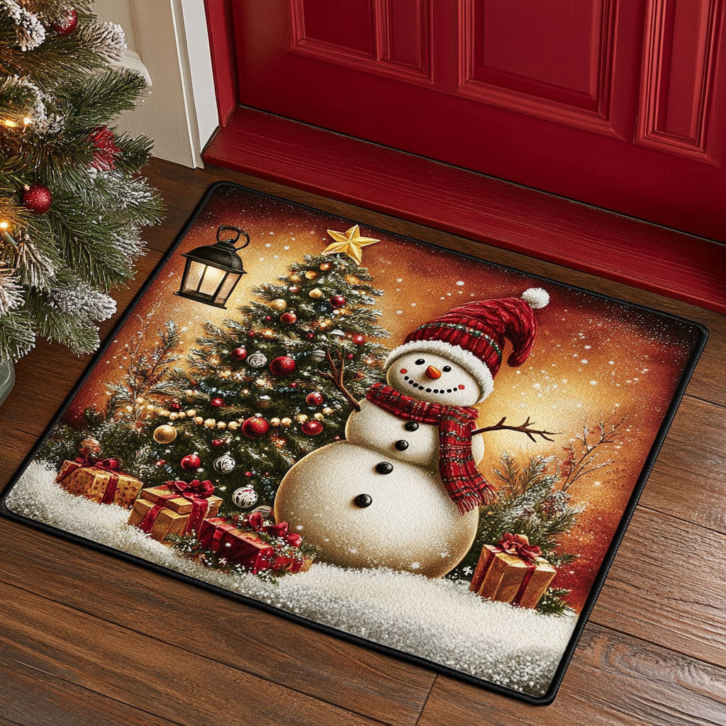 Snowman Glow Doormat Blanket Perfect Gift For Friends and Family on Christmas Day