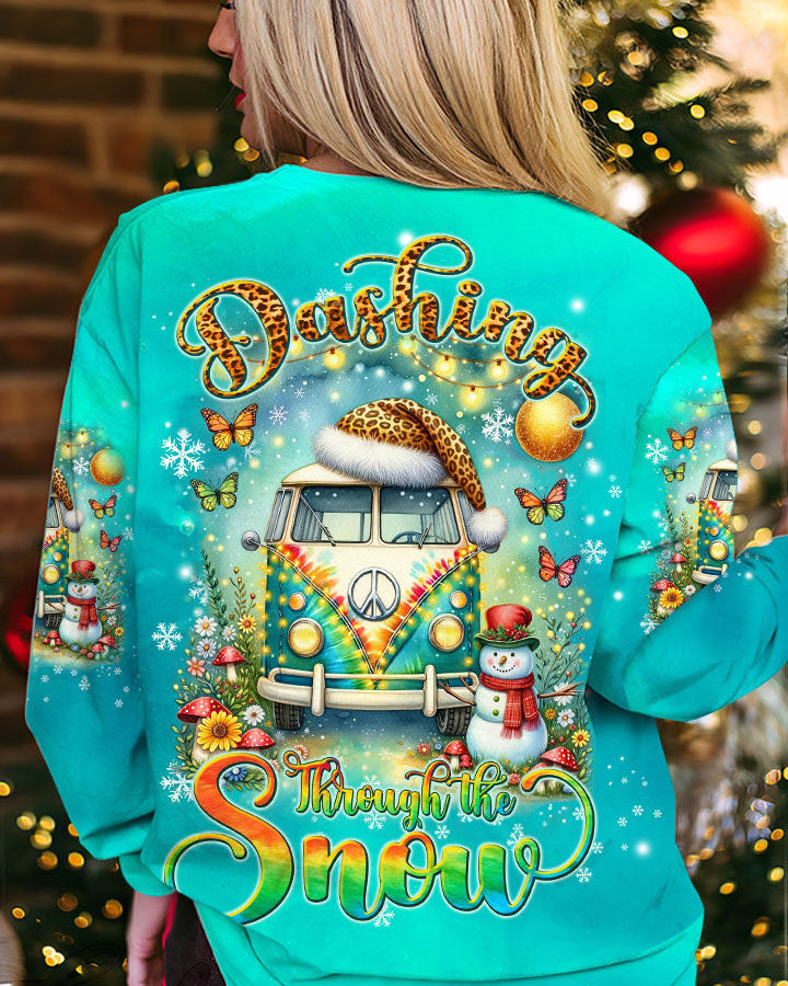 Snowman Hippie Van Dashing Through The Snow Sweatshirt Cute Shirt Christmas Gifts For Lovers