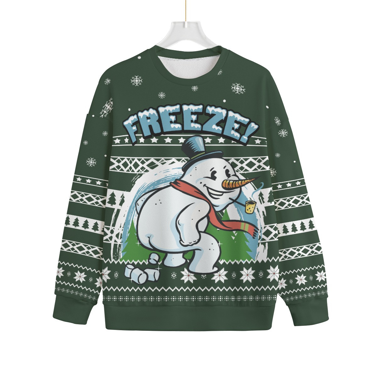 Snowman Inappropriate Plus Size Ugly Christmas Sweater Classic Holiday Sweater for Festive Looks