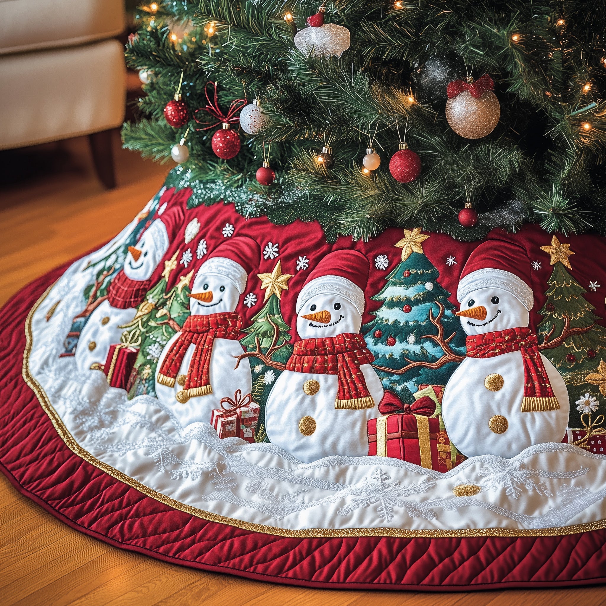 Snowman Lane Quilted Tree Skirt Must-Have Holiday Decor Merch