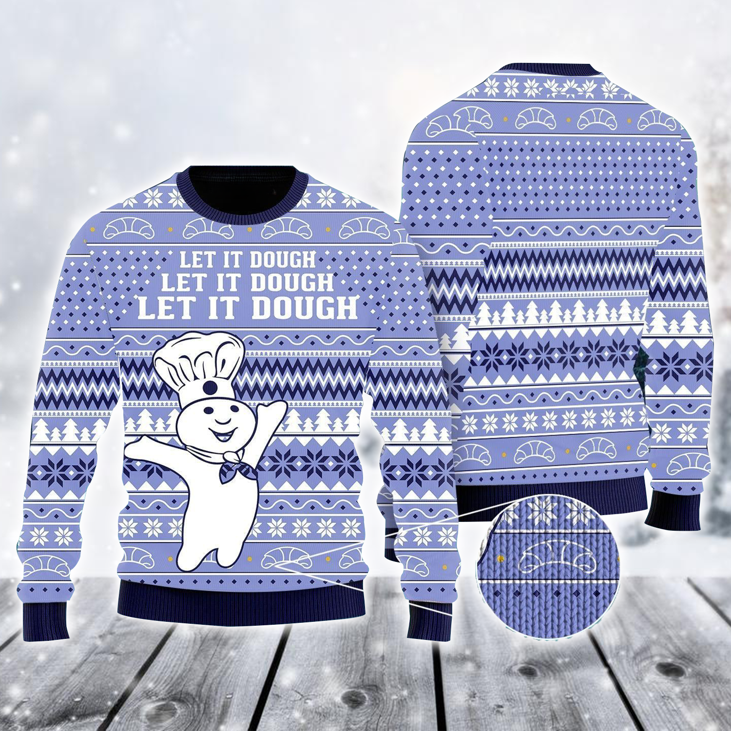 Snowman Let It Dough Ugly Holiday Jumper Cute Sweaters Christmas Gifts For Men