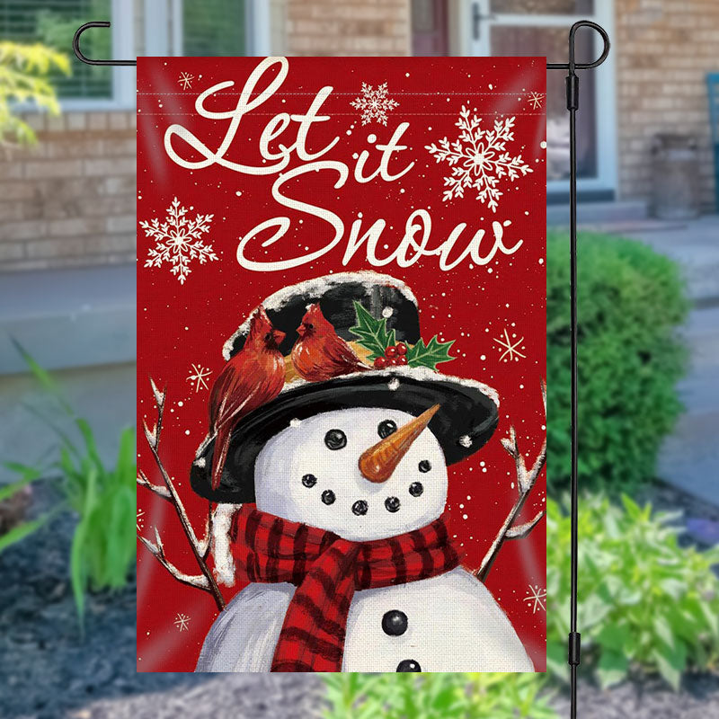 Snowman Let It Snow Christmas Flag Winter Garden Decor  Christmas Snowman Inspired Gifts