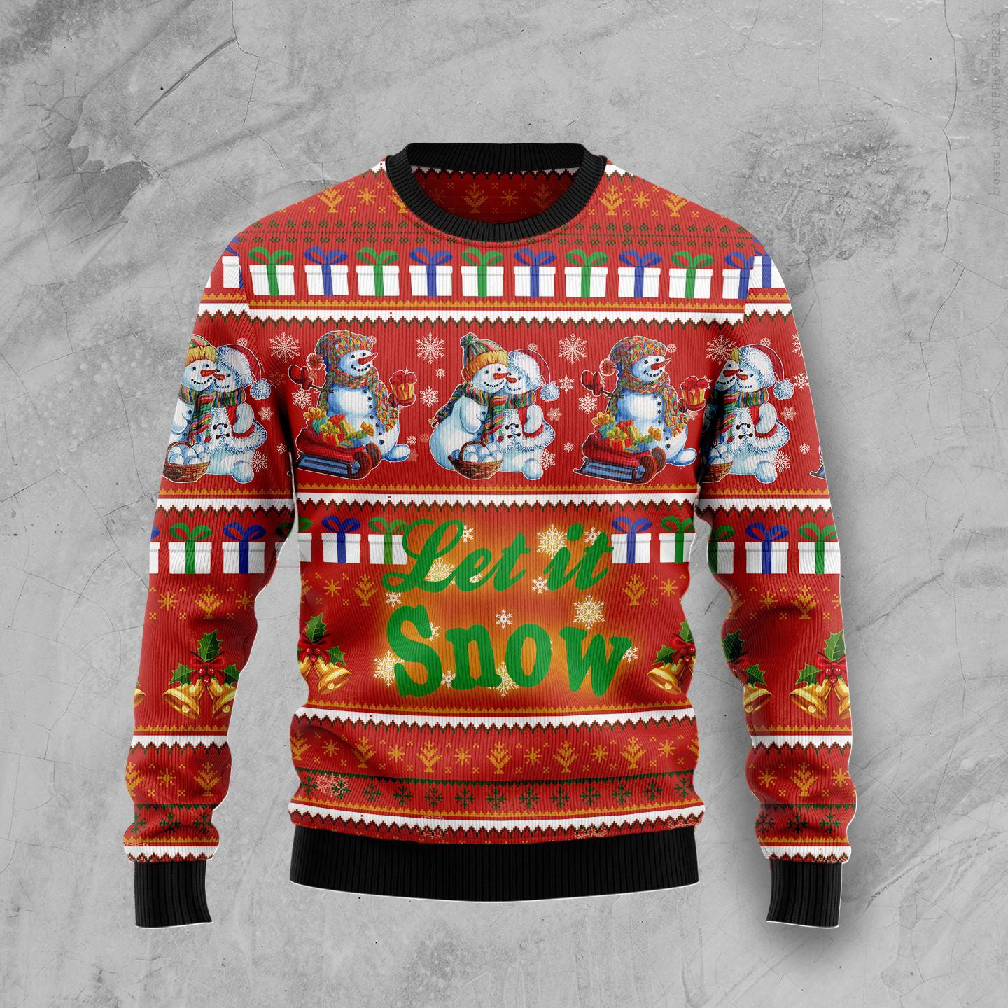 Snowman Let It Snow Ugly Christmas Sweater Casual Christmas Party Outfits Xmas Gifts