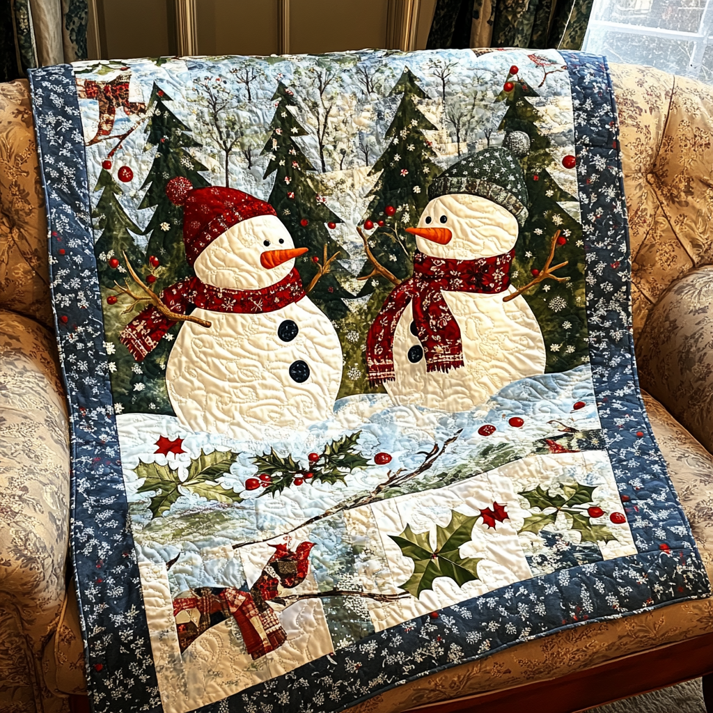 Snowman Magic Moments Quilted Blanket Christmas Presents For Wife