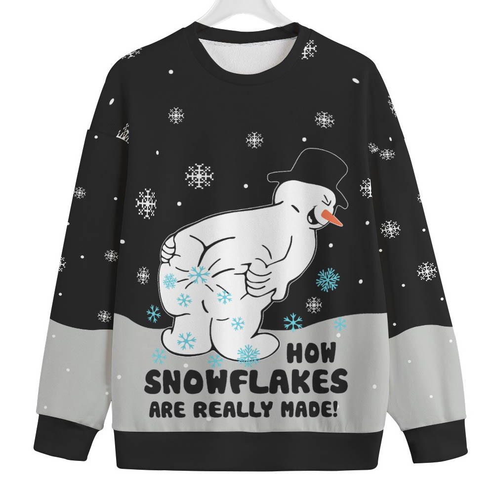 Snowman Making Snowflakes Big And Tall Xmas Sweaters Unique Holiday Merch Gift for Home and Family