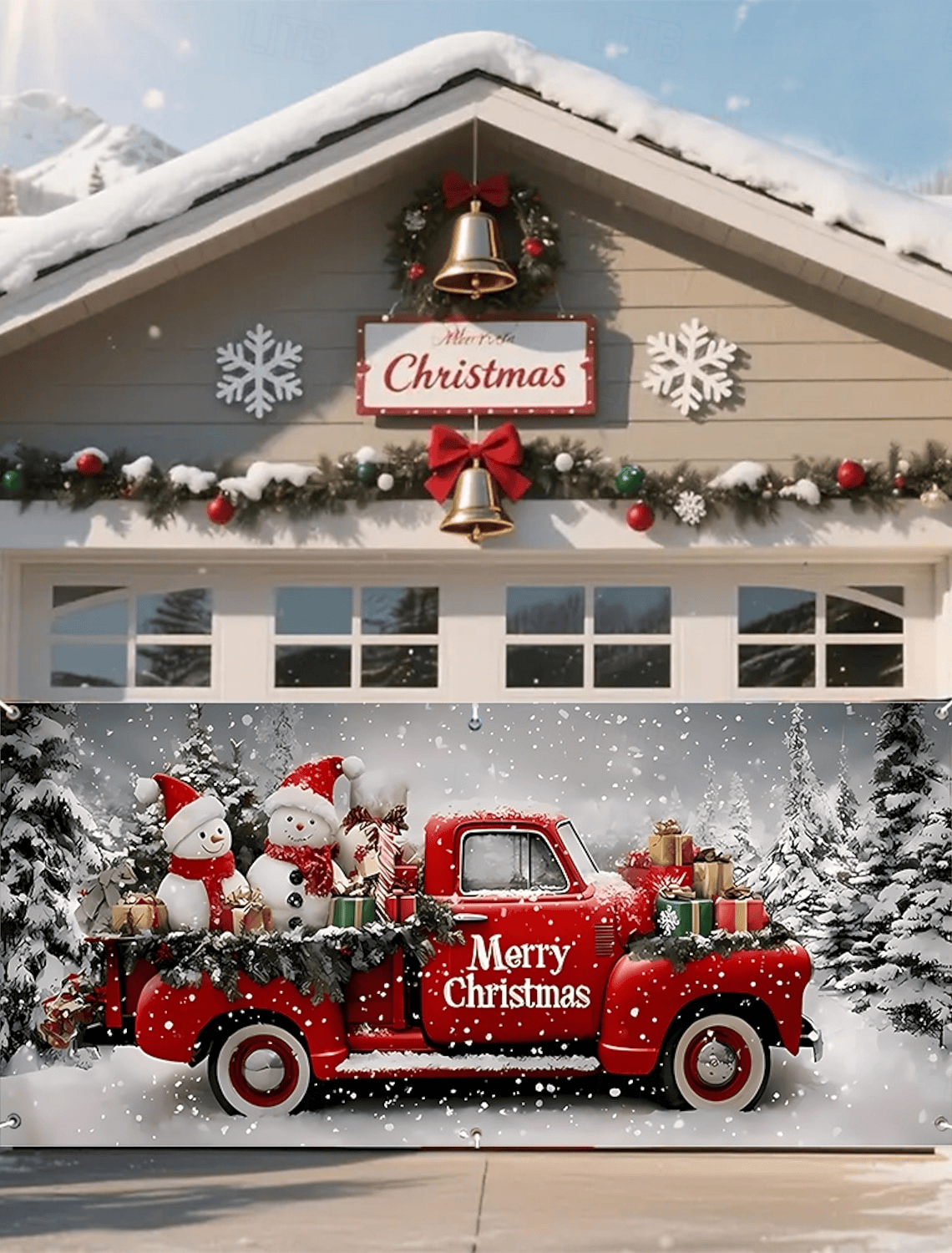 Snowman Merry Christmas Garage Door Cover Garage Door Holiday Covers Best Holiday Gifts 2025