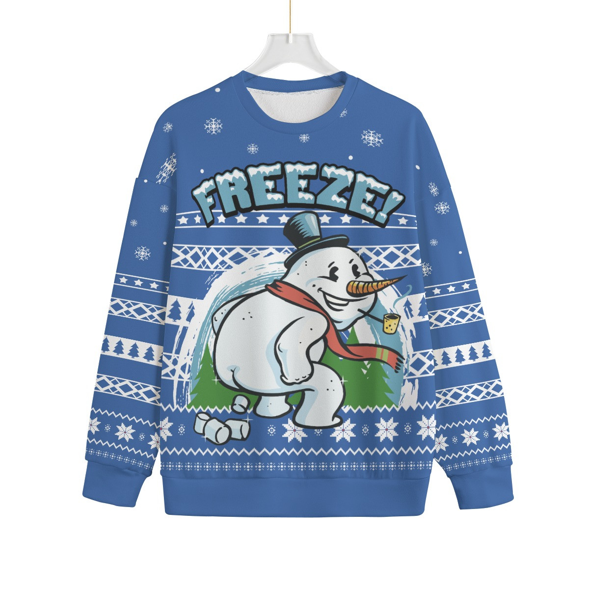 Snowman Naughty Men Big And Tall Christmas Sweater Seasonal Gift Merch for Cozy Christmas Vibes