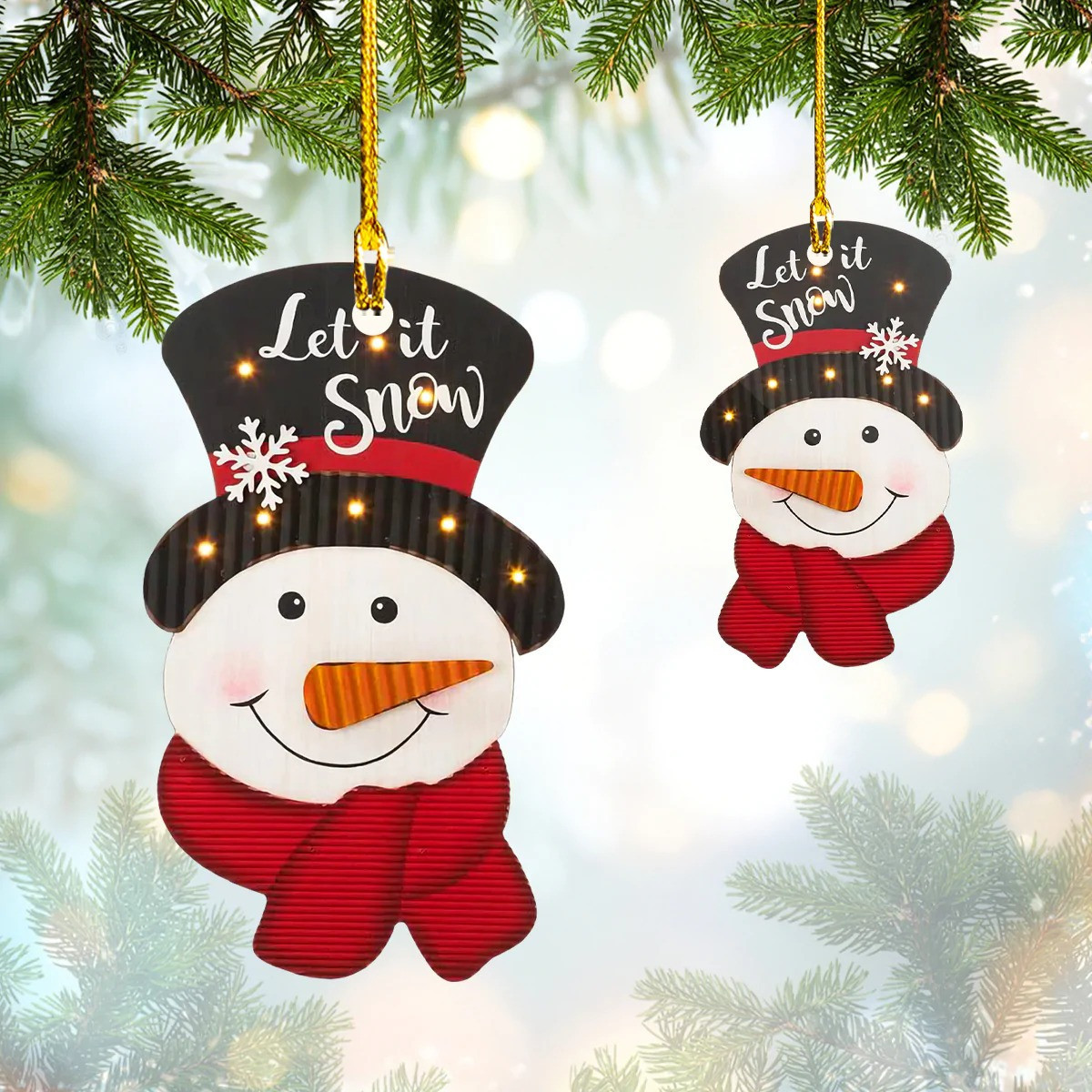Snowman Ornament Snowman Christmas Tree Ornaments 2024 Let It Snow