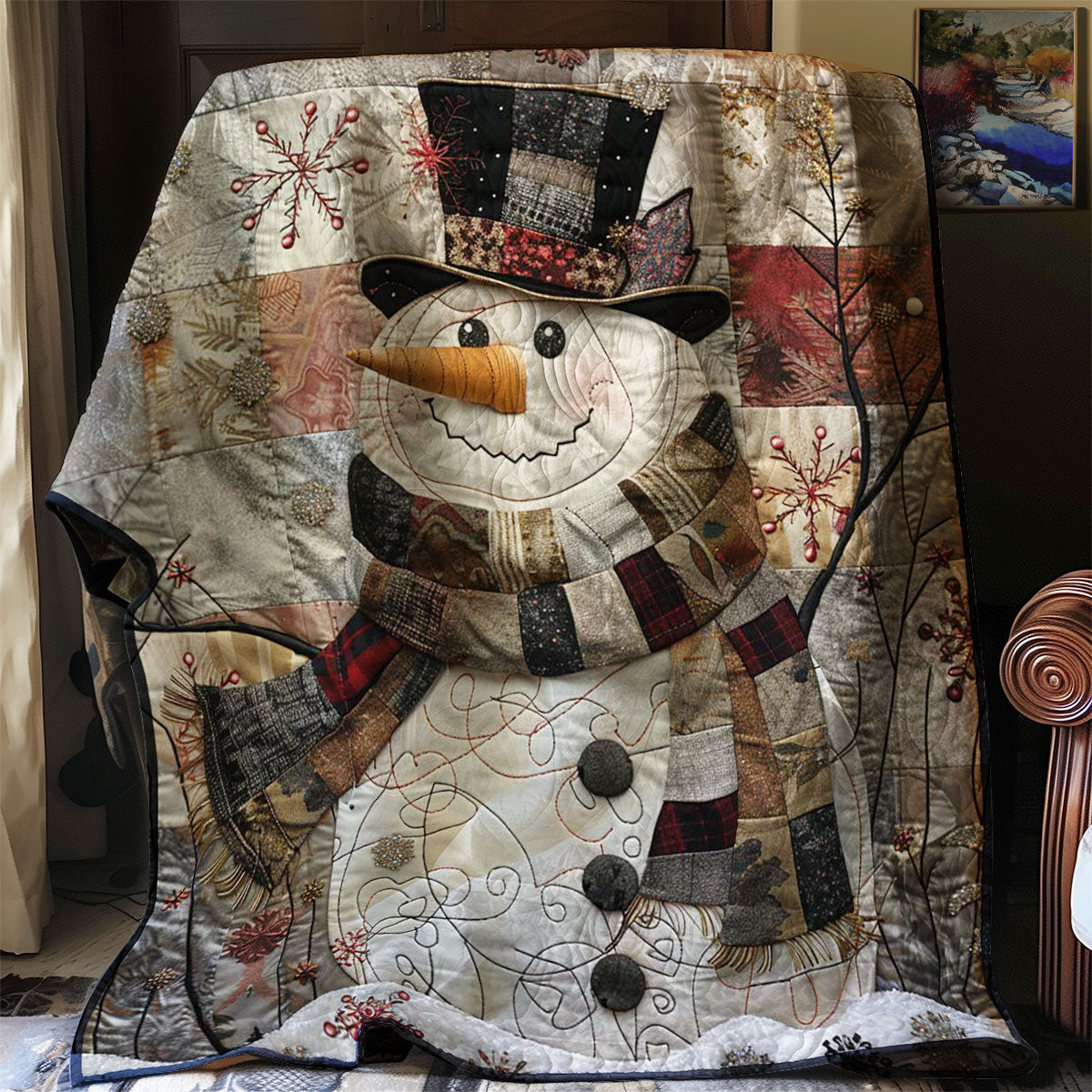 Snowman Quilt Blanket Soft Throw Blanket Awesome Mother's Day Gifts For Mom