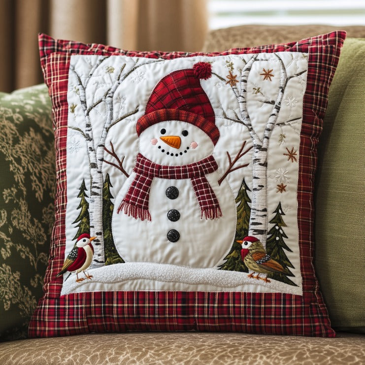 Snowman Quilt Pillow Case Modern Pillow Case Design for Cozy Bedrooms