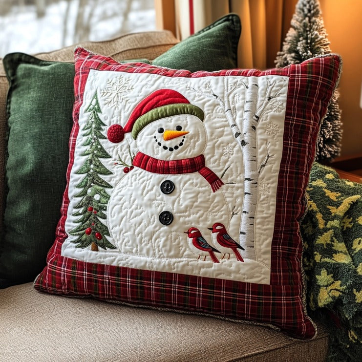 Snowman Quilt Pillow Case Perfect Home Decor Gift with Premium Pillowcases