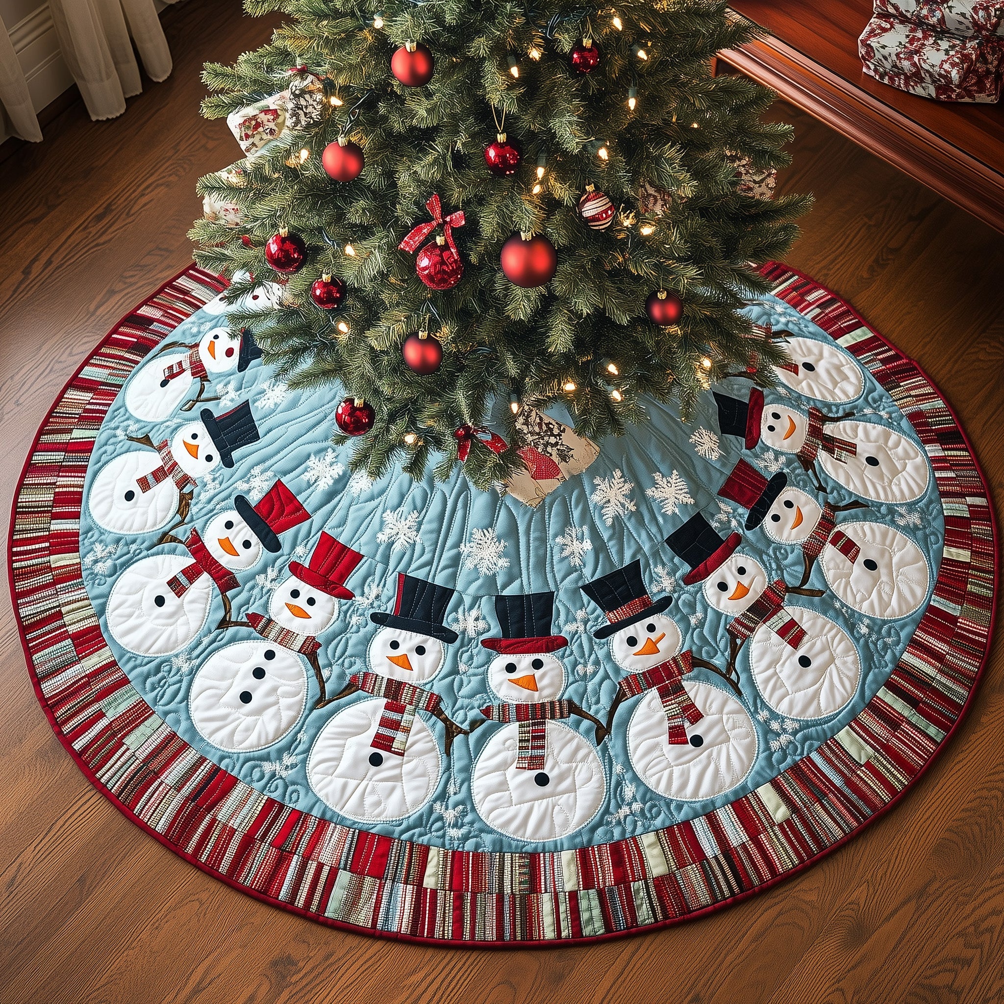 Snowman Quilted Tree Skirt Lovely Present Ideas For Children Who Love Snowman