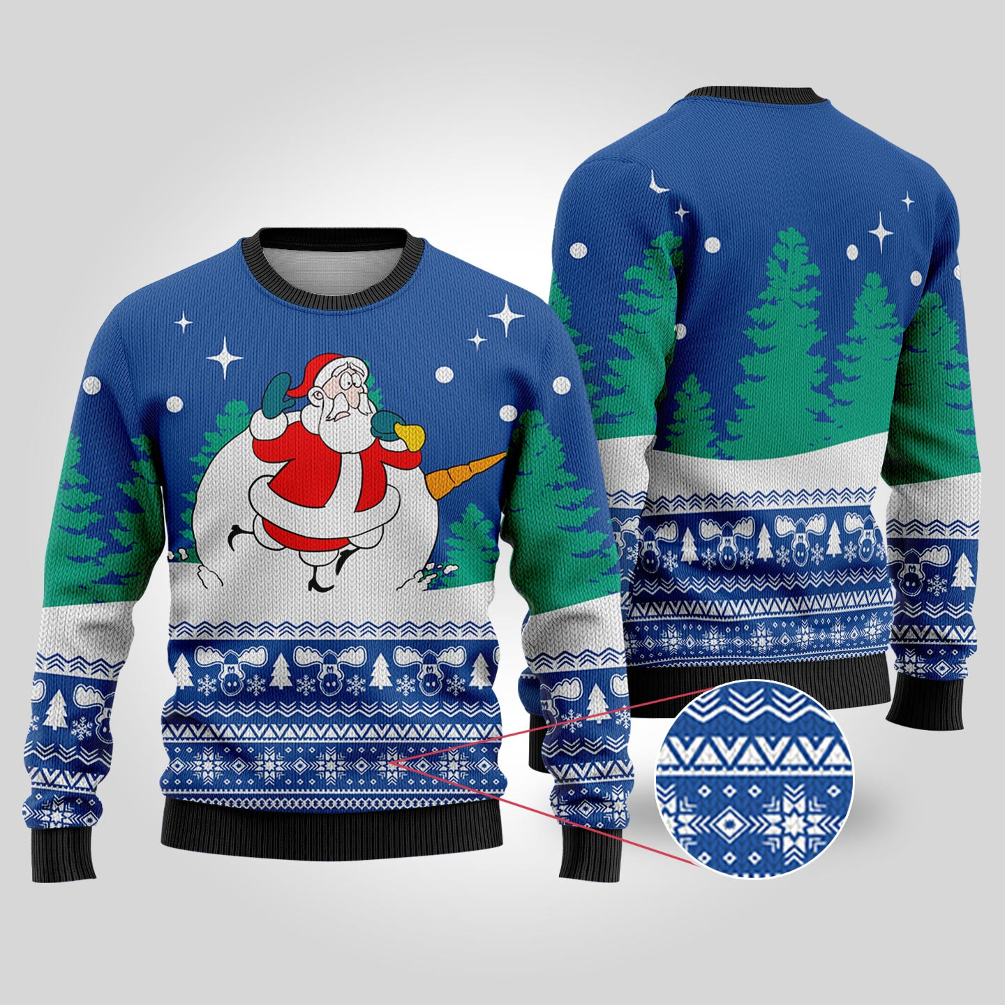 Snowman Scrolling Santa National Lampoons Christmas Vacation Royal Sweater Christmas Merch Gift That Brings Joy and Warmth