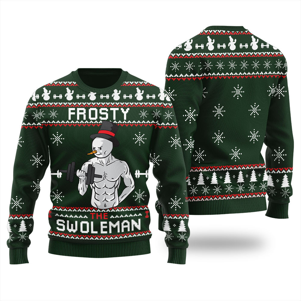 Snowman Swoleman Ugly Christmas Sweater Holiday Merch That Makes a Perfect Christmas Gift
