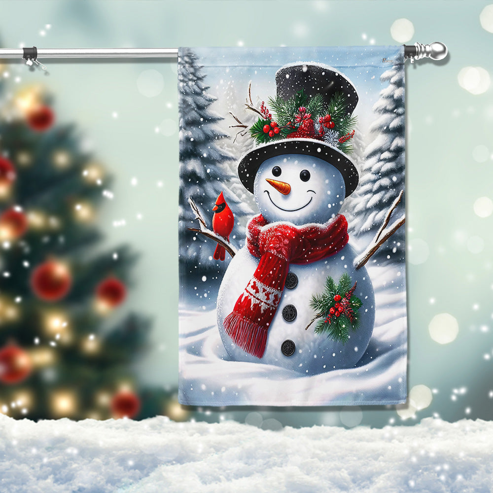 Snowman Welcome Winter Christmas Flag