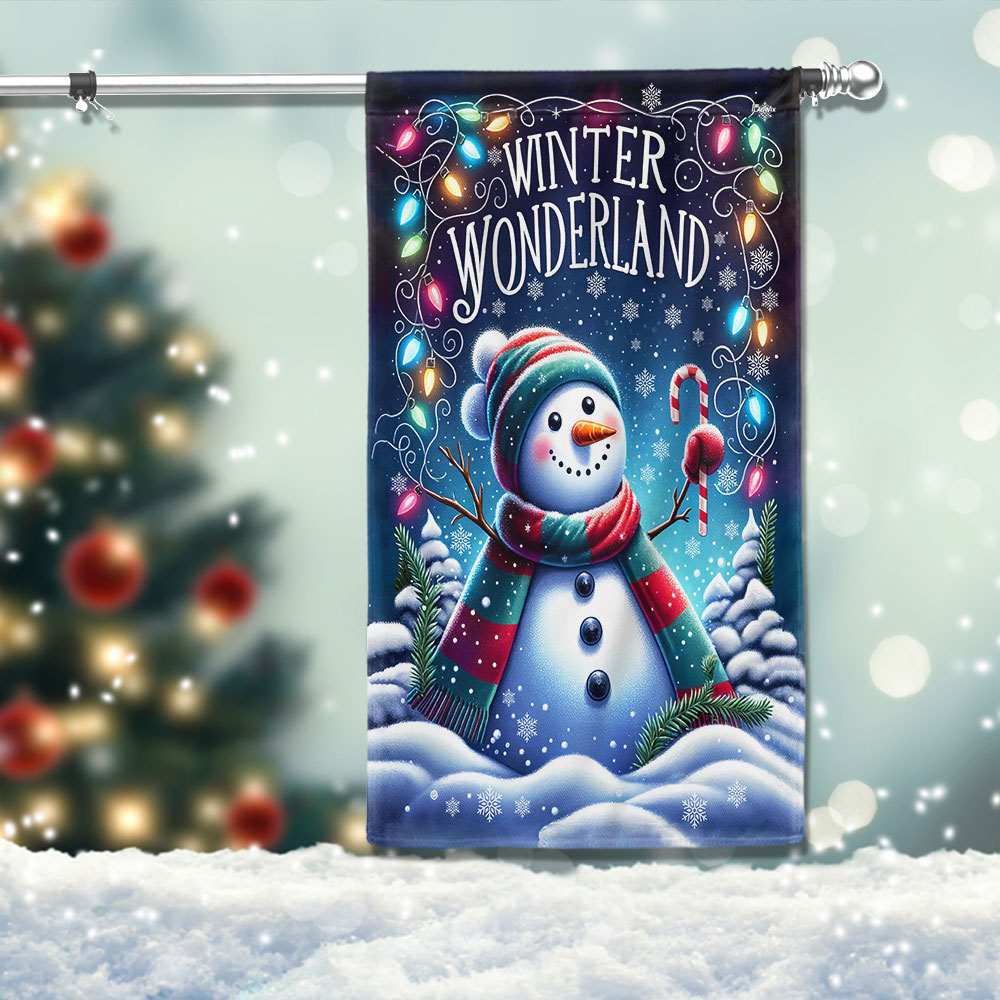 Snowman Winter Wonderland Christmas Flag