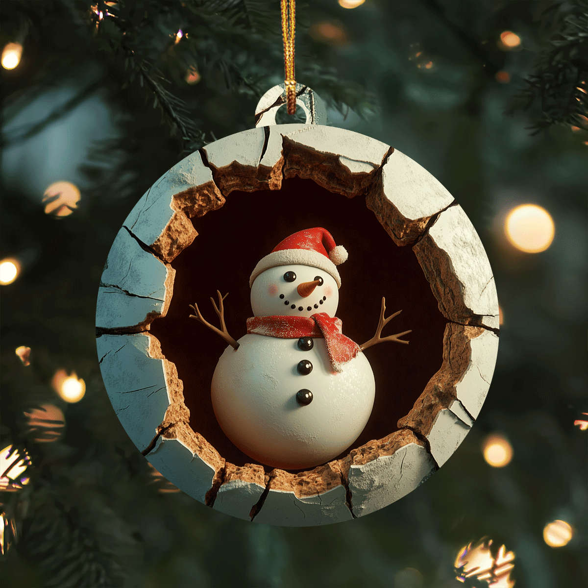 Snowman Xmas Mica Ornament Feel Connected with Ornaments Made Just for You