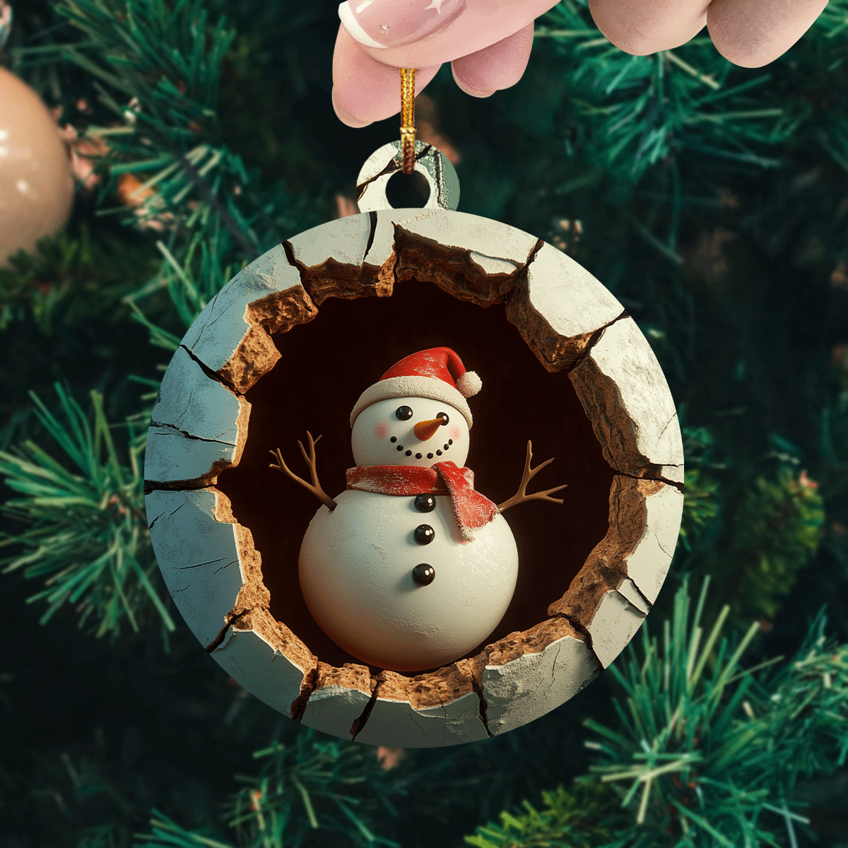 Snowman Xmas Mica Ornament Joyful Snowman Christmas Ornament Perfect Winter Gift For Friends