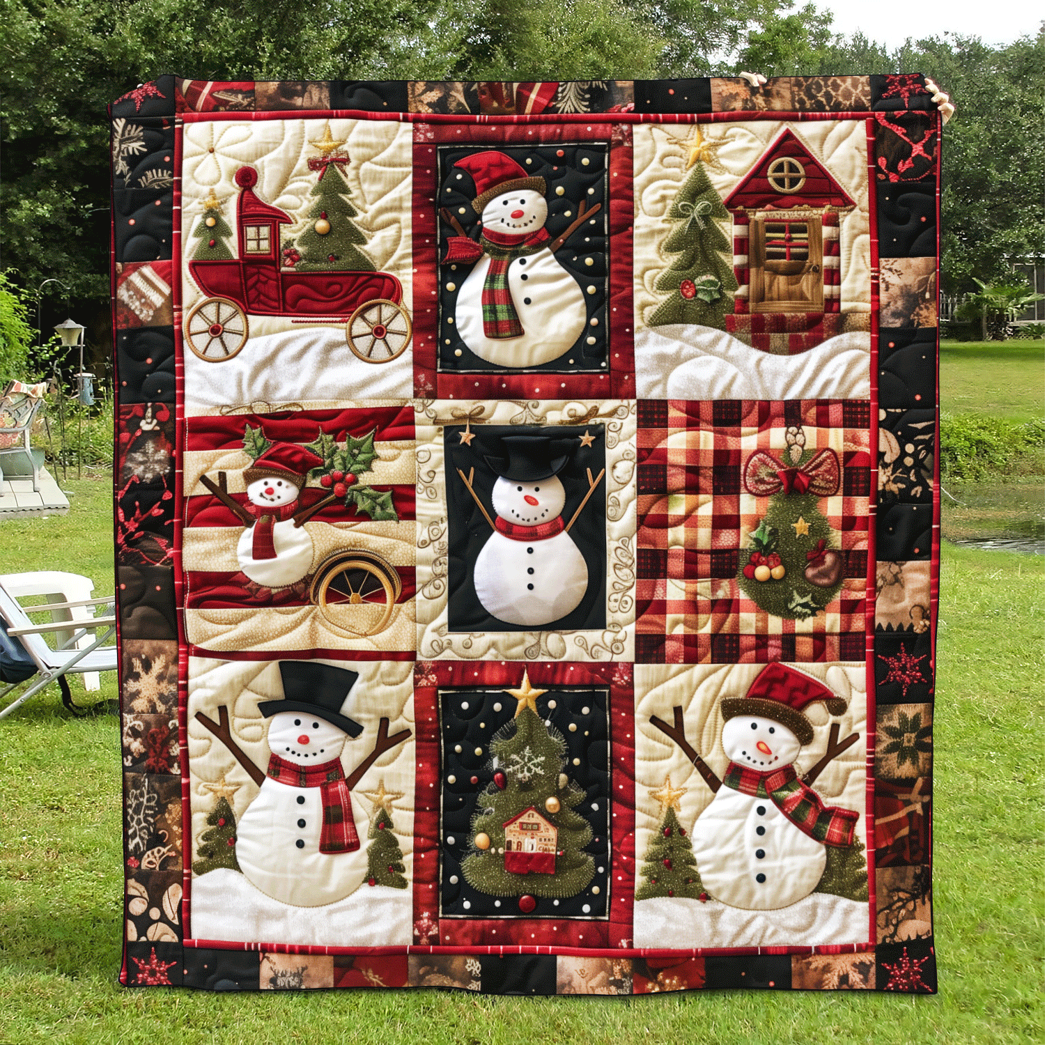 Snowmen Delight Quilted Blanket Mother In Law Christmas Gift