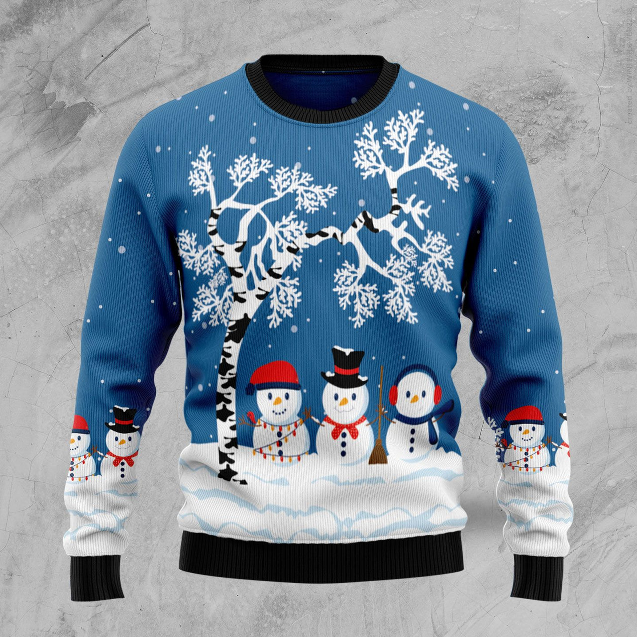 Snowmen In Forest Snow Ugly Christmas Sweater Winter Festival Jumper Cute Gifts For Her