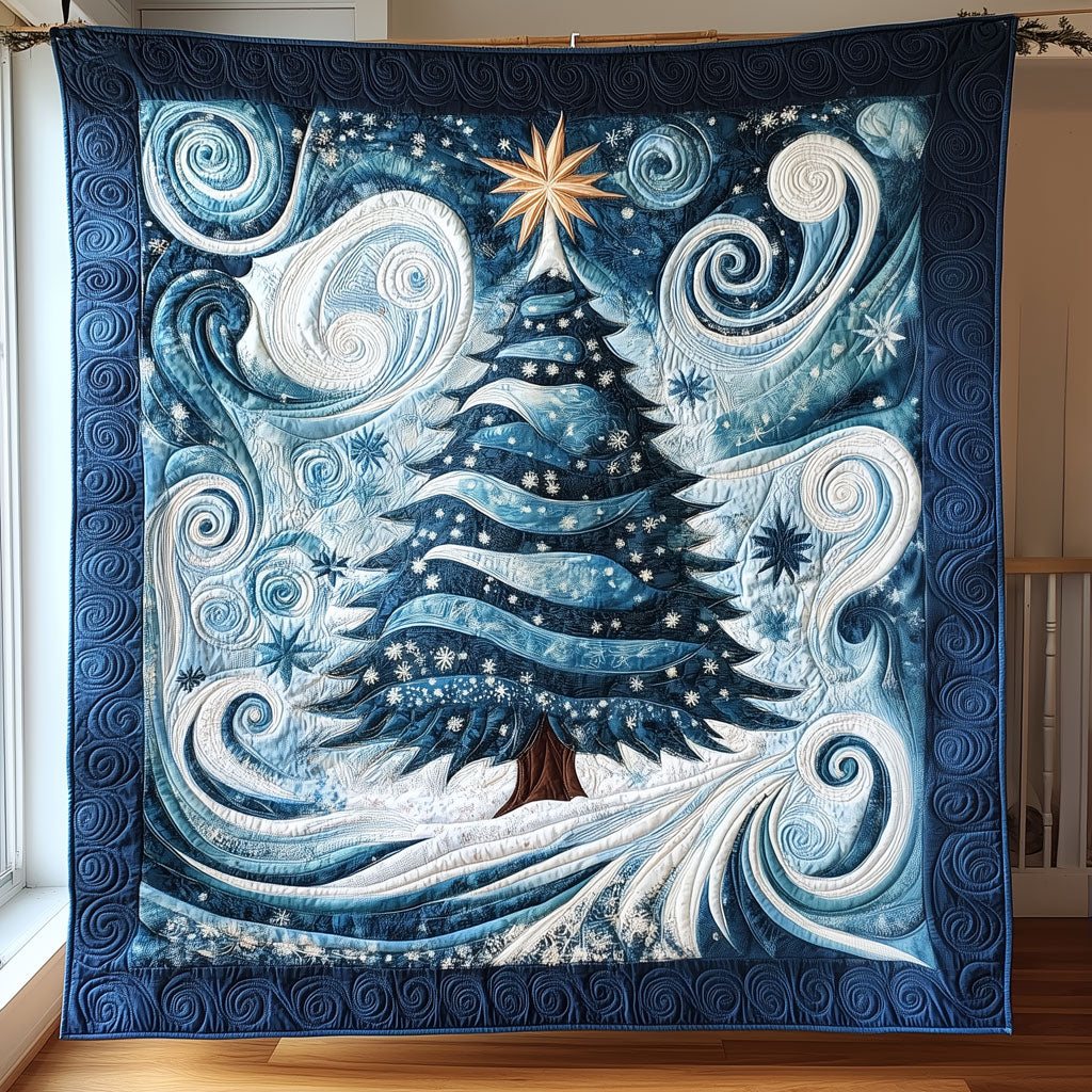 Snowstorm Christmas Tree Quilt Home Essential Gift Cozy Quilt Blanket