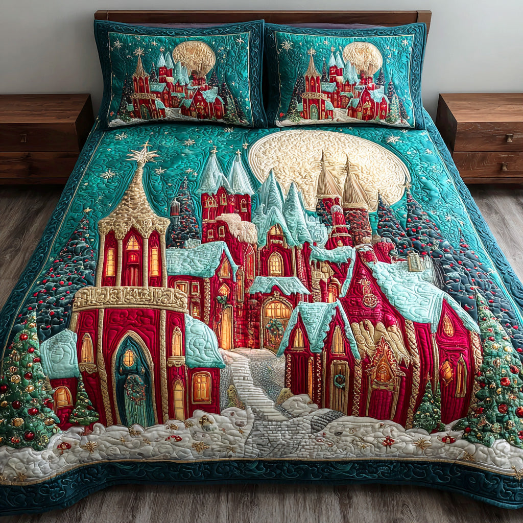 Snowveil Garden Quilted Bedding Set Lovely Bedroom Gift Idea for Housewarming