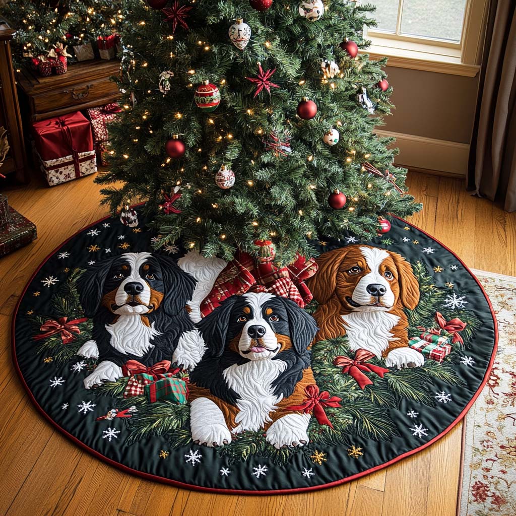 Snowy Berner Quilted Christmas Tree Skirt Trending Christmas Tree Skirt Merch 2025