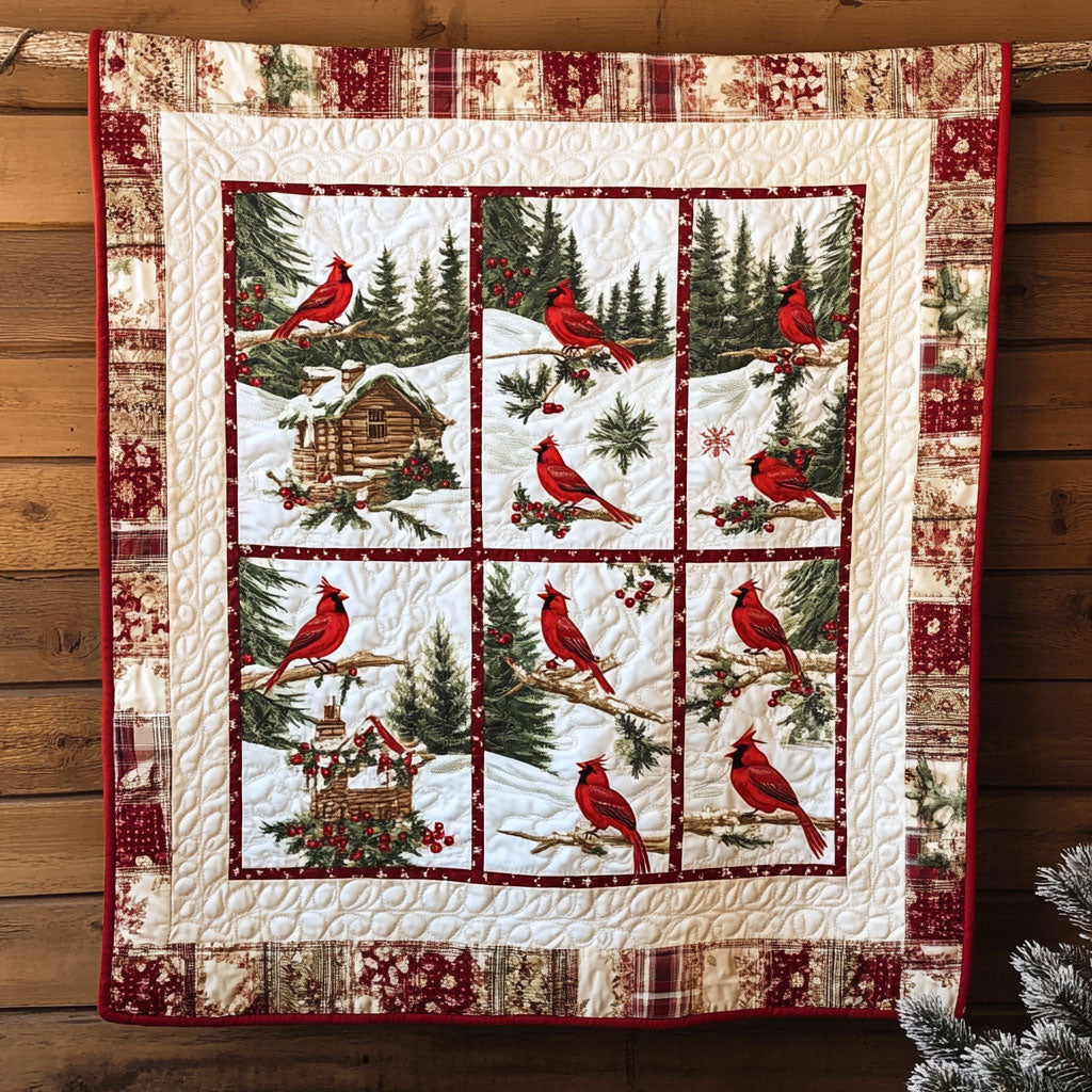 Snowy Branch Cardinal Quilt Blanket Cardinal Blankets And Throws Christmas Gifts For Wife