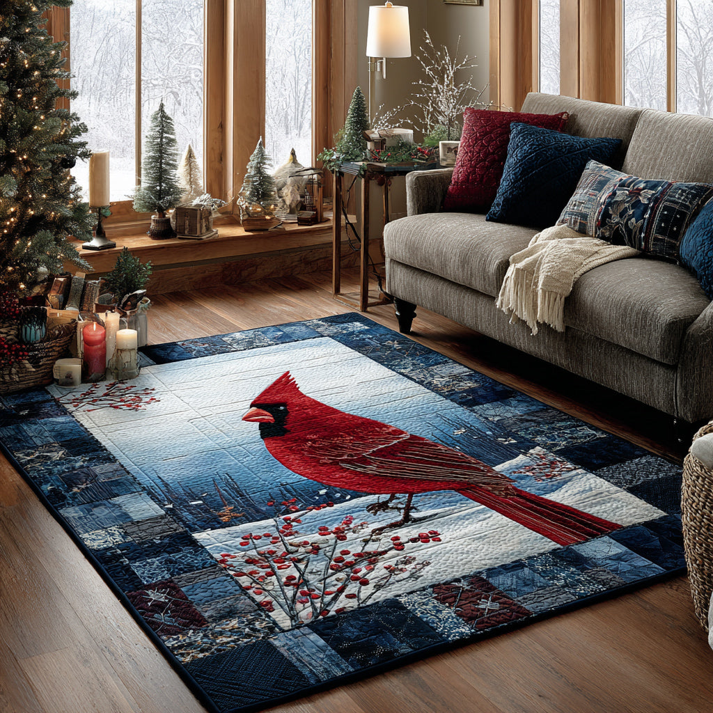 Snowy Cardinal Area Rug Large Outdoor Rug Christmas Gifts For Employees