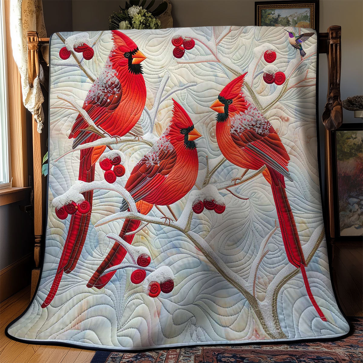 Snowy Cardinal Blessings King Blanket Gifts For Boyfriends Parents