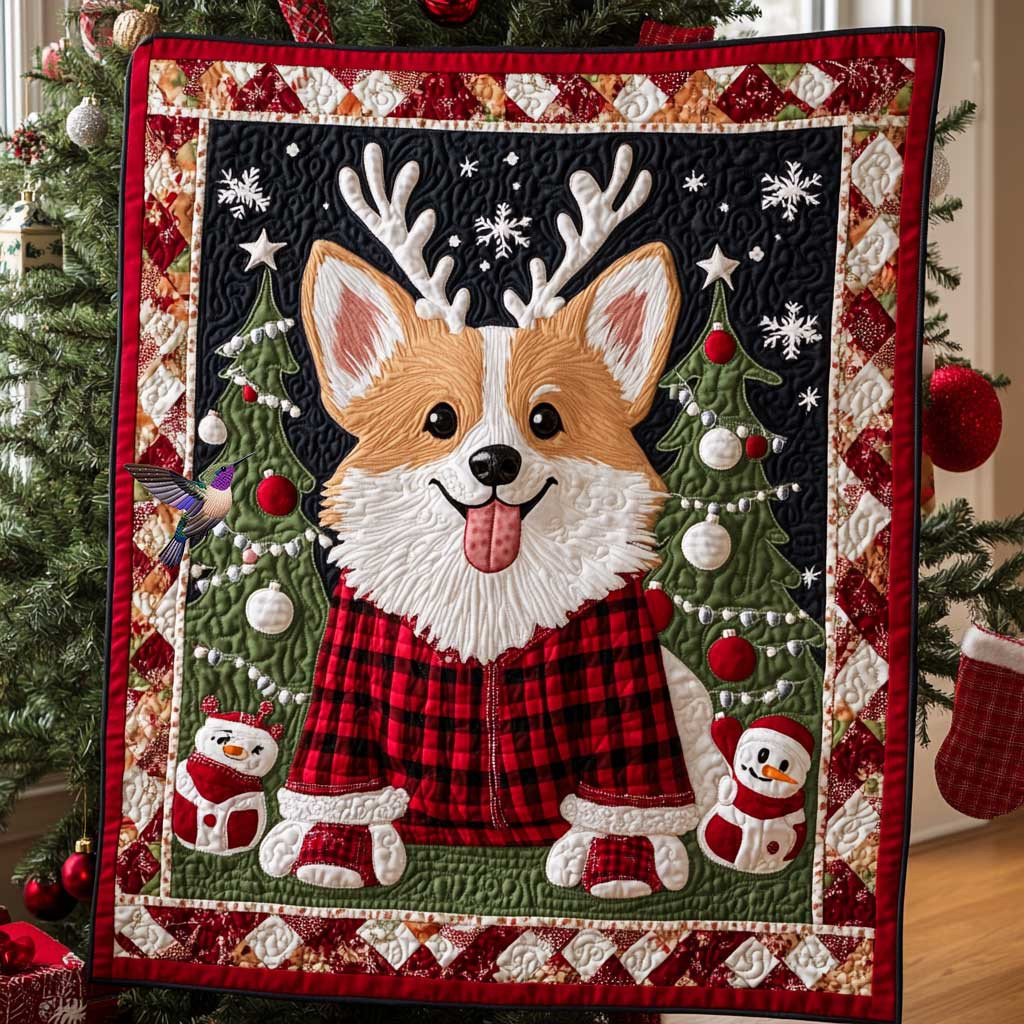 Snowy Corgi Winter Blanket Meaningful Gifts For Parents 
