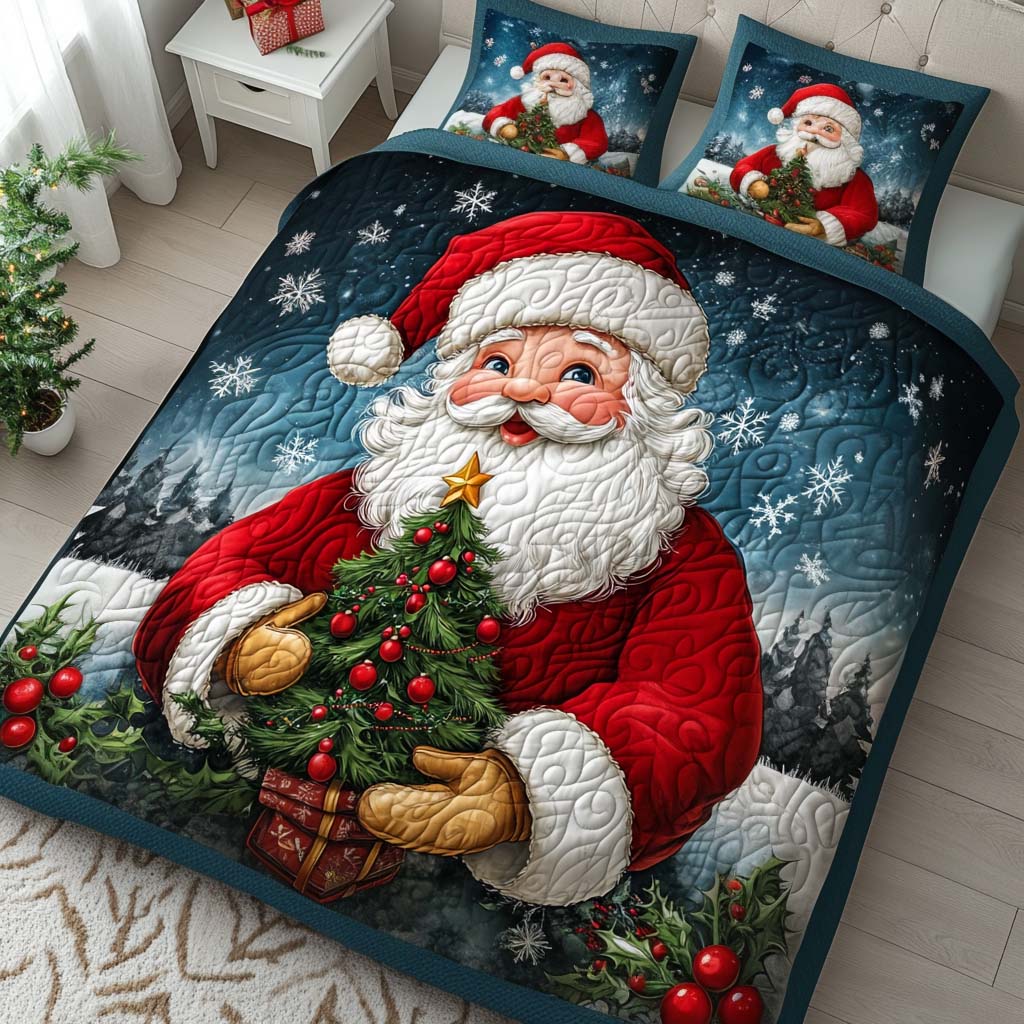 Snowy Delight Quilted Bedding Set Xmas Duvet Cover Set Christmas Gifts For Girlfriend