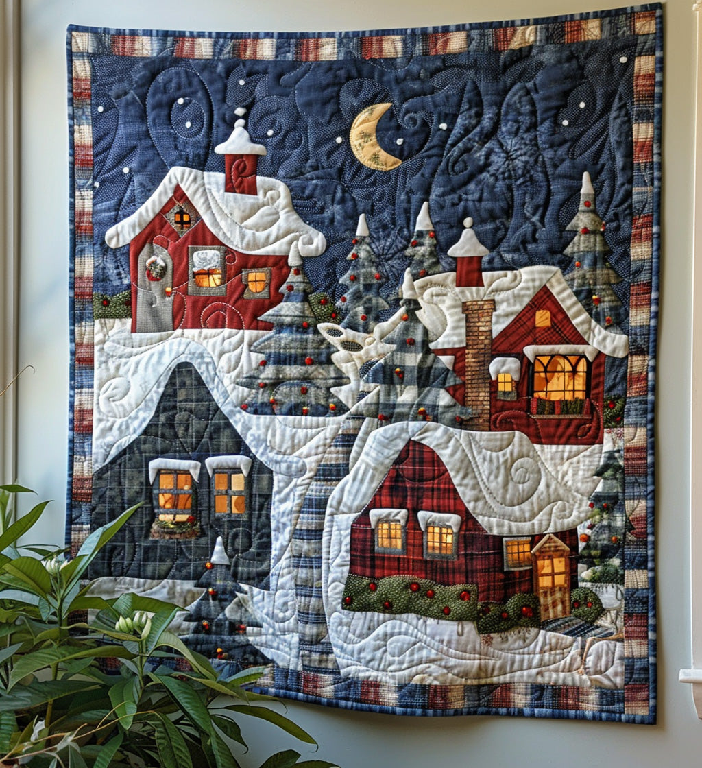 Snowy Delight Quilted Blanket Christmas Throw Blankets Presents For Mom