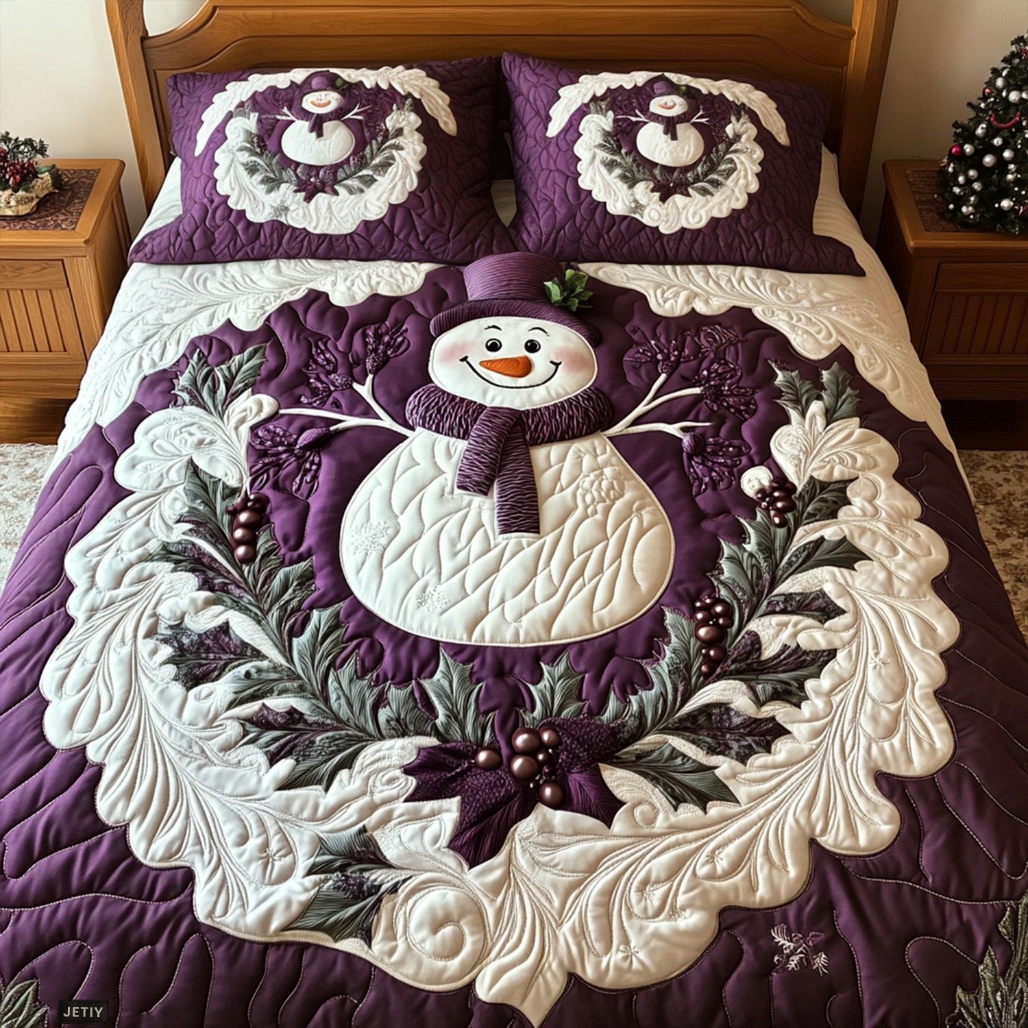 Snowy Embrace Quilted Bedding Set Comforter Sets Father In Law Christmas Gift