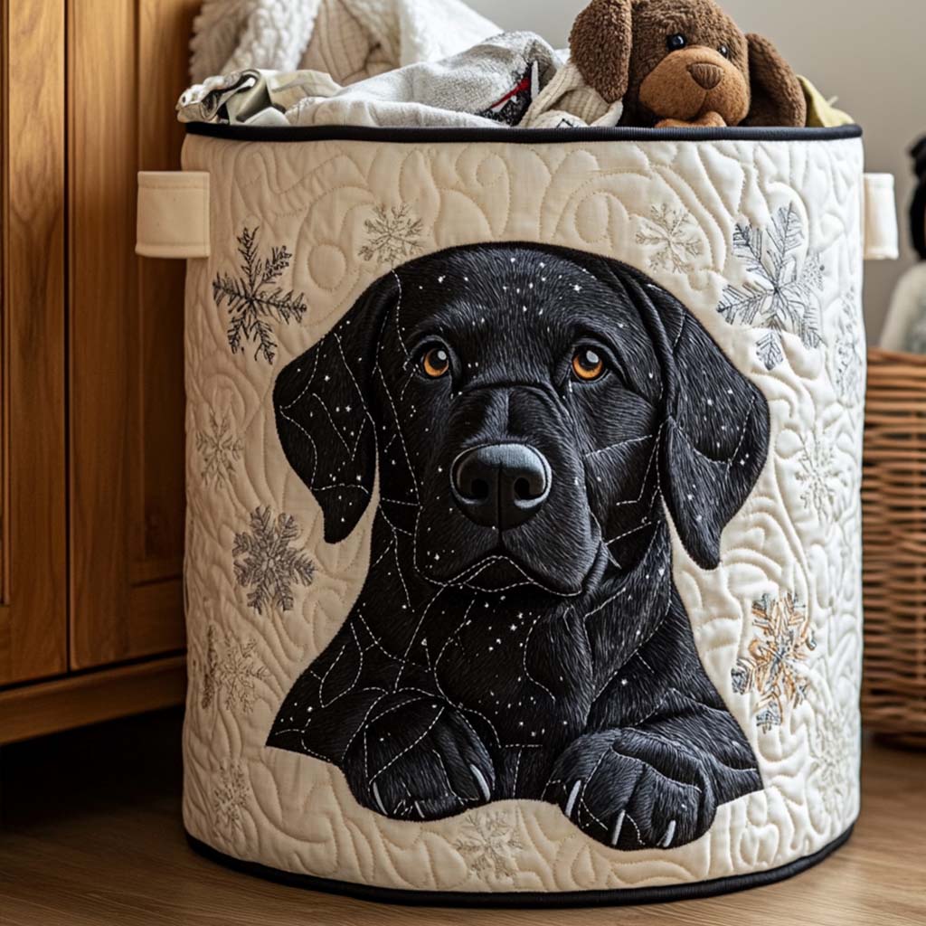 Snowy Friend Quilted Laundry Basket Father's Day Merch Gift