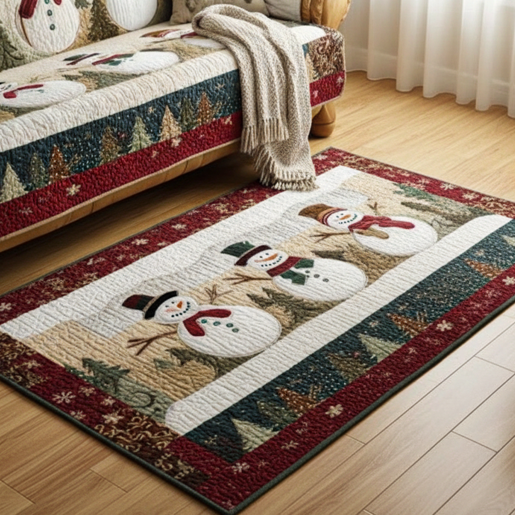 Snowy Friends Area Rug Outdoor Entryway Decor Grandma And Grandpa Christmas Gifts