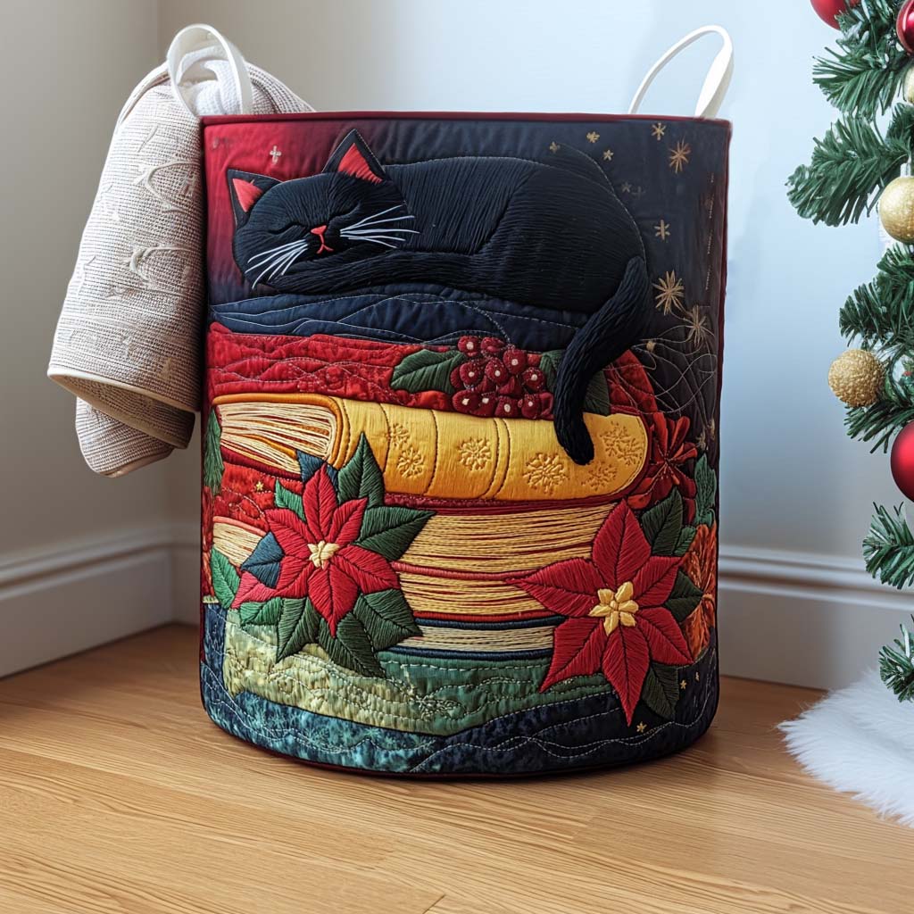 Snowy Night Stories Quilted Laundry Basket Gift Idea For Busy Families