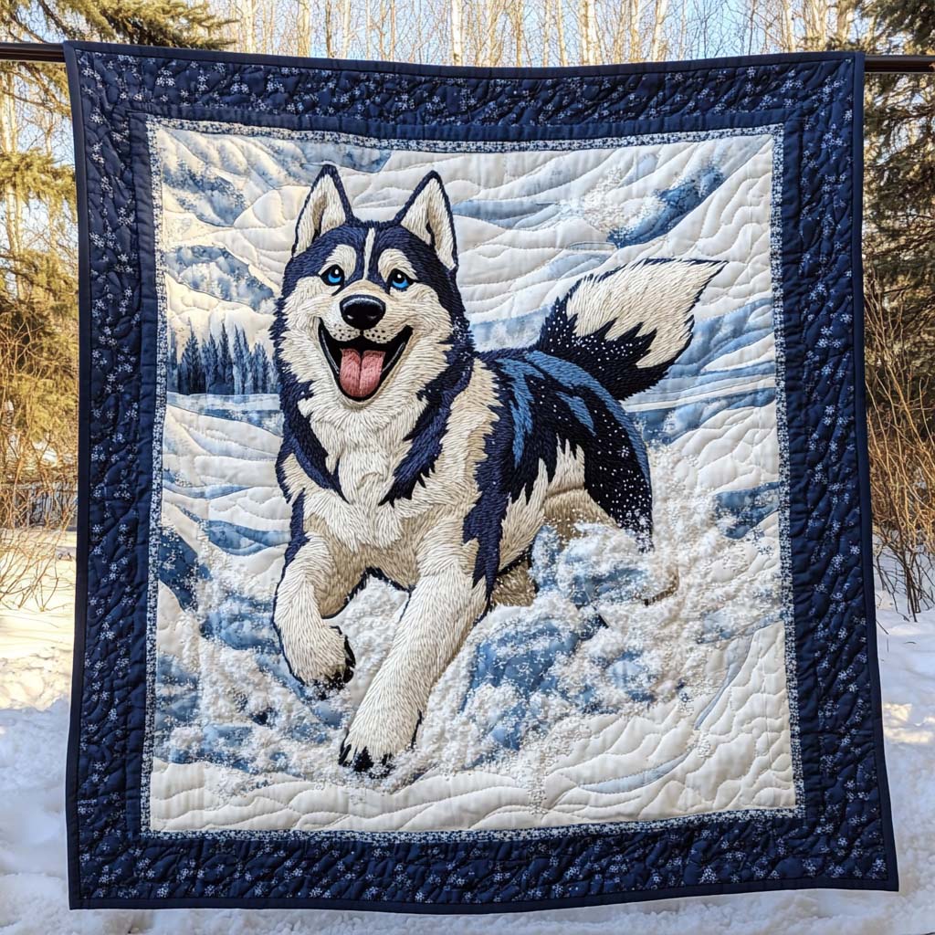 Snowy Playtime Quilted Blanket Best Christmas Gifts For Dog Lovers
